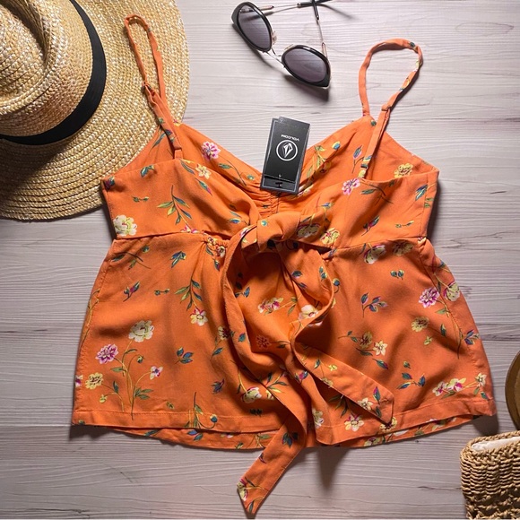 Volcom Floral Mucho Mahalo Coral Cami Flowy Tank Top - Picture 7 of 11